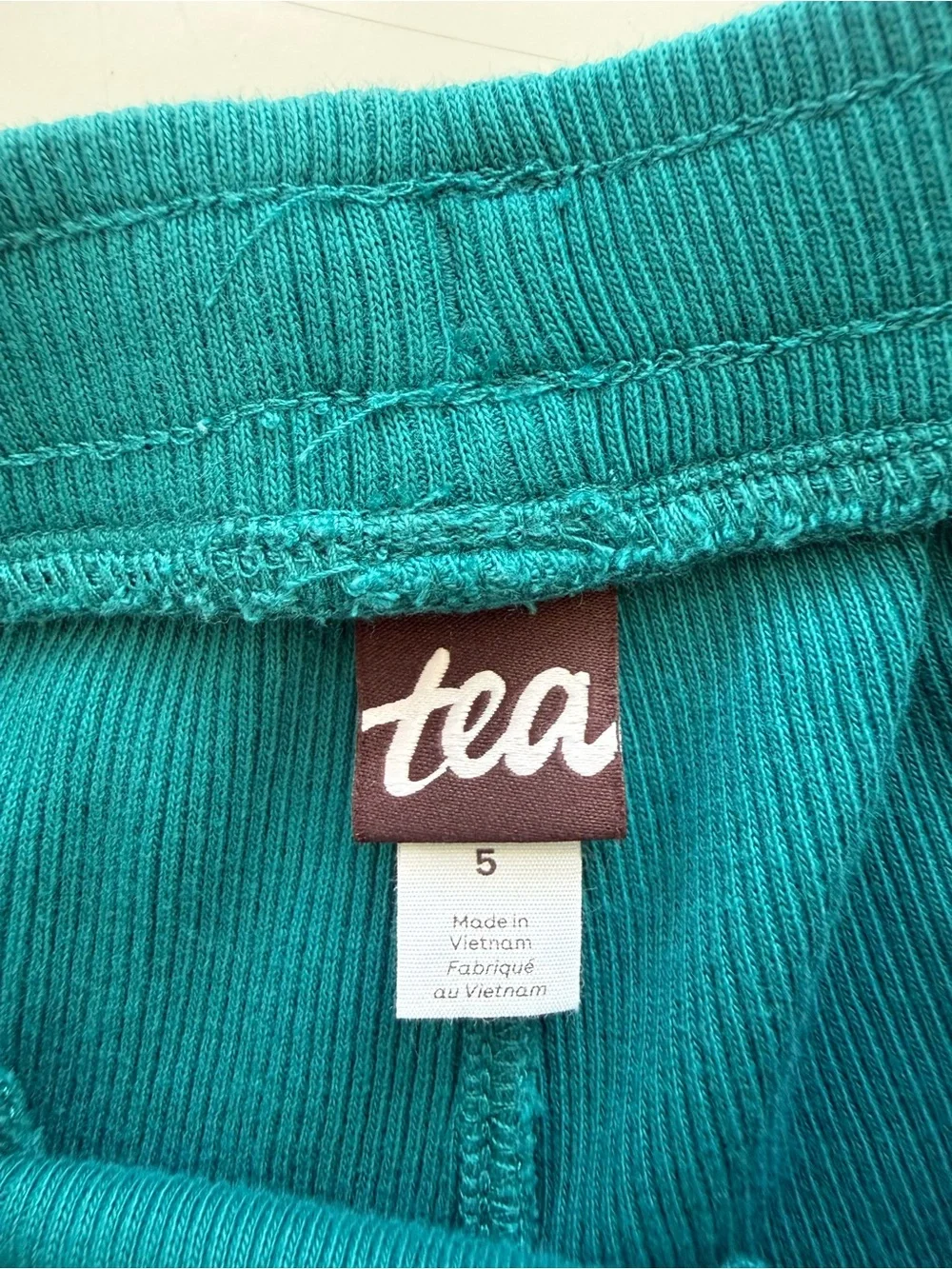 Tea Collection Ribbed Track Gym Shorts size 5 Teal